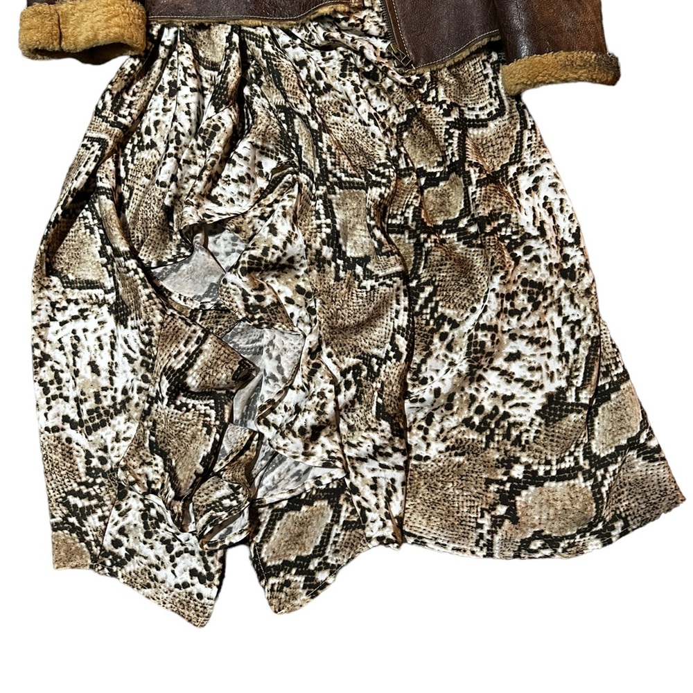 Code X Mode Brown & Black Snake Print Peek a Boo Skirt